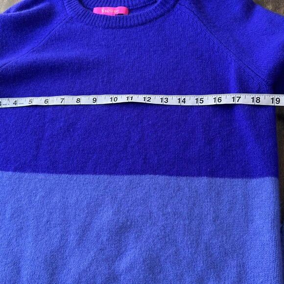 Lilly Pulitzer kinnik cashmere sweater purple colorblock Sz L - Picture 9 of 10
